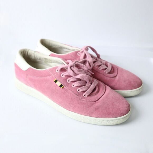 Aprix Men's 41 US 8 Suede Sneakers Lace Up Pink Made In Portugal - Picture 2 of 12